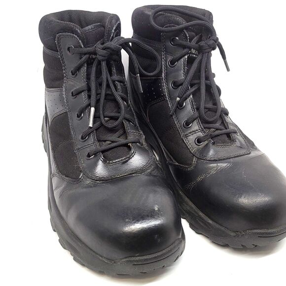 HI-TEC Tactical Performance Mens Black Leather Ankle Boots Rubber Soles US 12 M main image 4